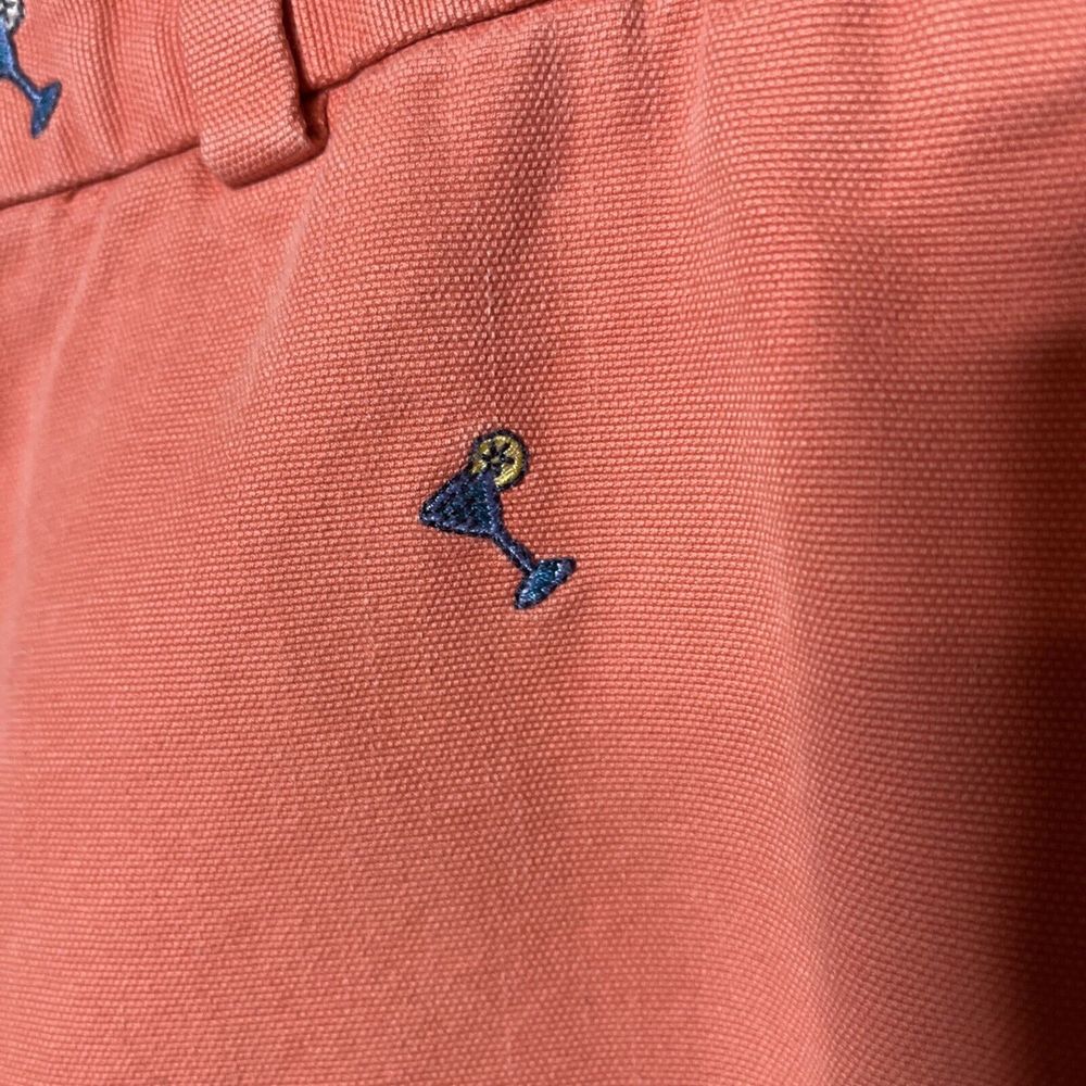 Brooks Brothers Men's Martini Shorts Salmon Pink 36 Embroidered Vacation Cruise - Picture 5 of 7